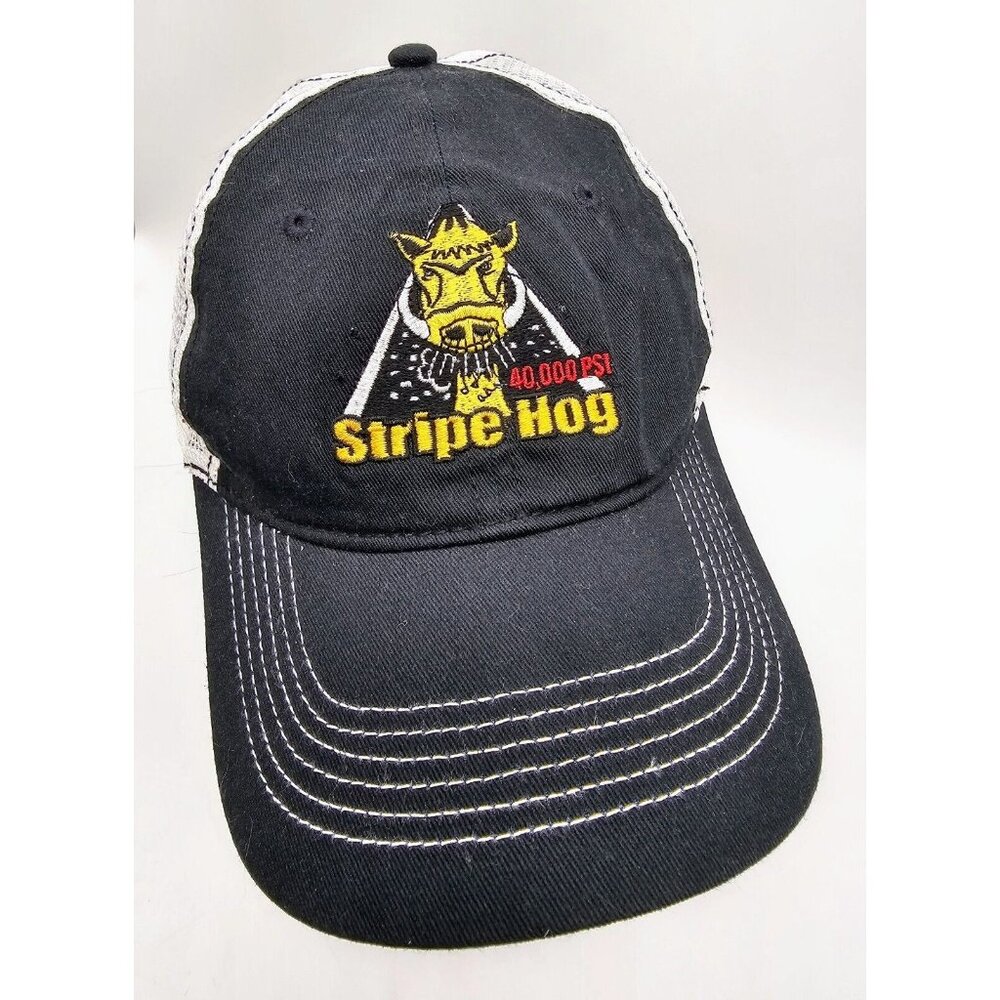 Vintage Motorcycle Snapback Hat Hog Stripe 40,000 PSI Adjustable
